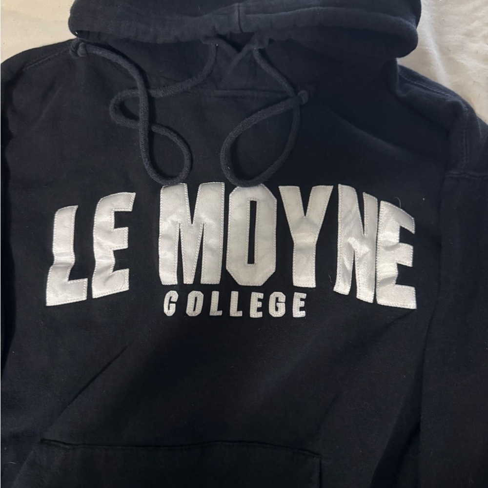 MV Sport navy and Black colored Le Moyne Hoodie Sweatshirt - Picture 2 of 3